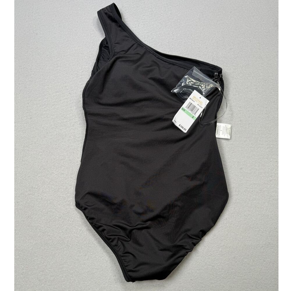 Michael Kors Women's Embellished 1 Shoulder Underwire 1Pc Swimsuit black 8 $106 - Picture 2 of 10